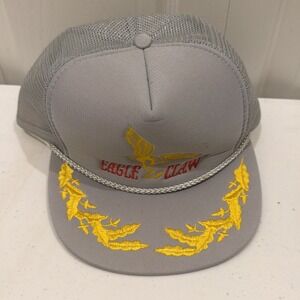 VTG Eagle Claw Fishing Lures Trucker Foam Snapback Hat Cap Corded Scrambled Eggs